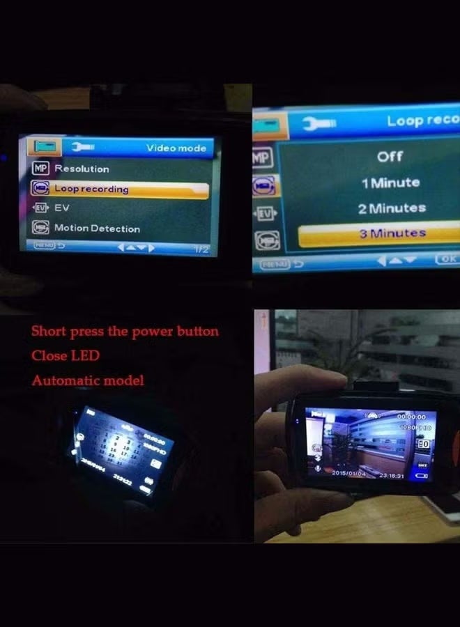 A ZONE Mini Car Camera Dashcam 140° Wide Angle Car DVR Dash Cam Dashboard Camcorder Black Box with G-Sensor Night Vision - Image 5