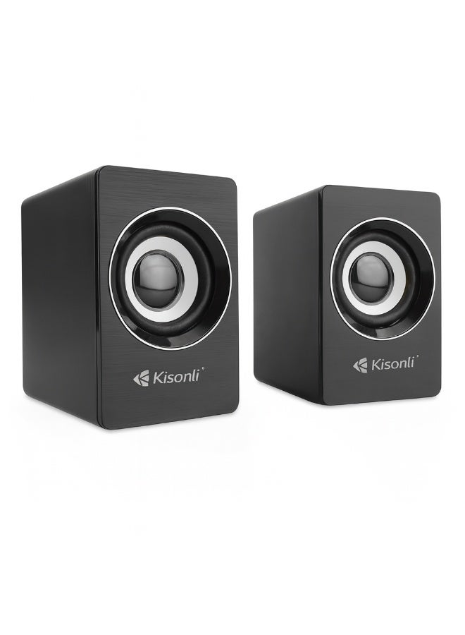 Kisonli A-707 USB 2.0 Speaker, High Quality & Clear Sound, Black Color - Image 1