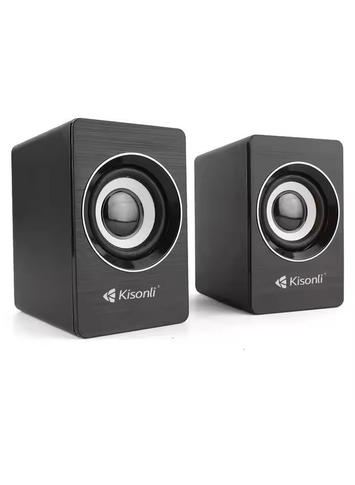 Kisonli A-707 USB 2.0 Speaker, High Quality & Clear Sound, Black Color - Image 1