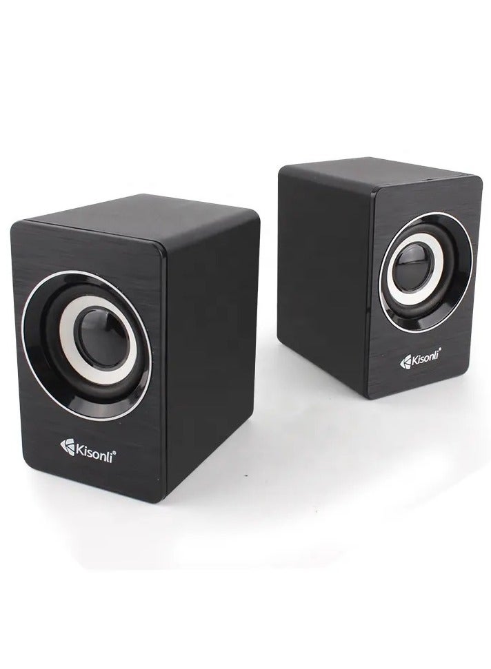 Kisonli A-707 USB 2.0 Speaker, High Quality & Clear Sound, Black Color - Image 2