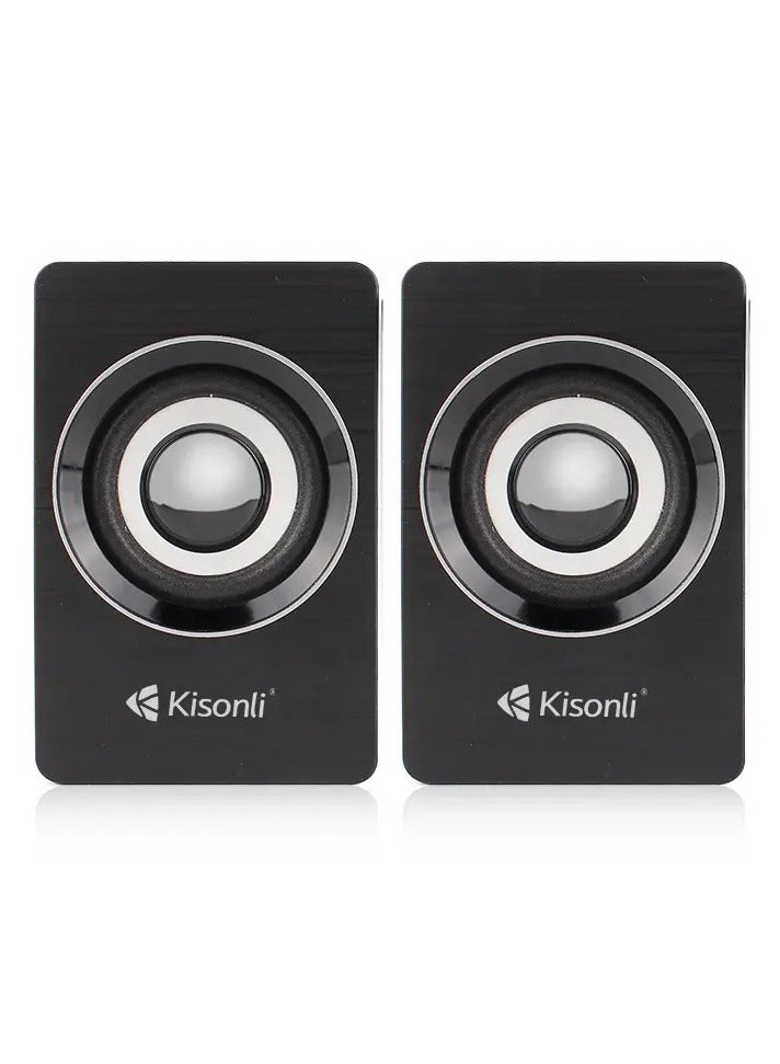 Kisonli A-707 USB 2.0 Speaker, High Quality & Clear Sound, Black Color - Image 3