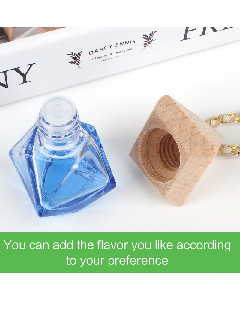 Car Perfume Bottle Diffuser,5 Pieces 8ml Car Perfume Glass Bottle Refillable Car Perfume Bottle Empty Air Freshener Car Hanging Perfume Bottle for Car Home Office - Image 4