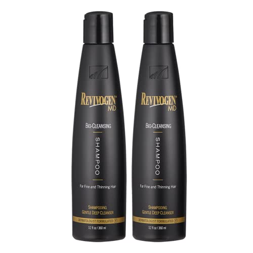 Revivogen MD Bio-Cleansing Shampoo for Thinning Hair, DHT Blocker Shampoo, Hair Loss Shampoo, Shampoo Thinning Hair, Soothes Scalp, Routine Shampoo for Women/Men Hair Loss, Hair Shampoo, 12oz, 2pk - Image 1