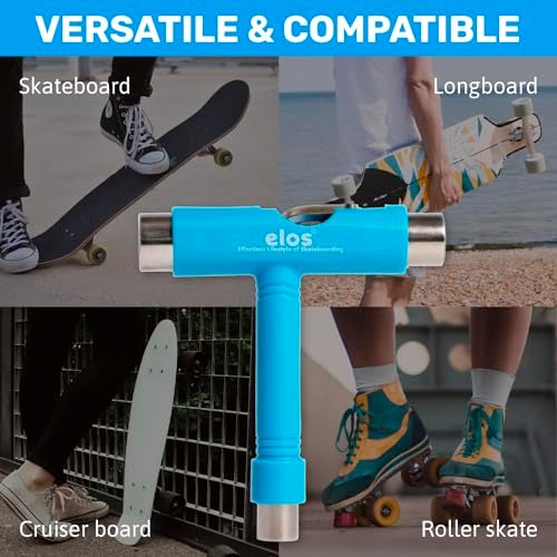 ELOS Skate Tool All-in-one - Skate T Tool for Skateboard, Longboard, Roller Skate with Allen Skate Key & Phillips Head Wrench, 4oz Skateboard Tool Kit, Longboard Tool Kit, Roller Skate Tool Hardware - Image 3