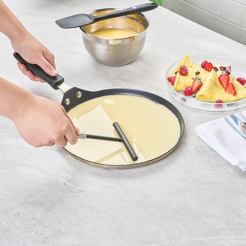 RestaurantwareGerman Standard Crepe Spreader 1 T Shape Crepe Maker  Dishwashable Evenly Spreads Batter Black Nylon Crepe Batter Spreader With Stainless Steel Handle Ideal For Kitchen Bakery - Image 5