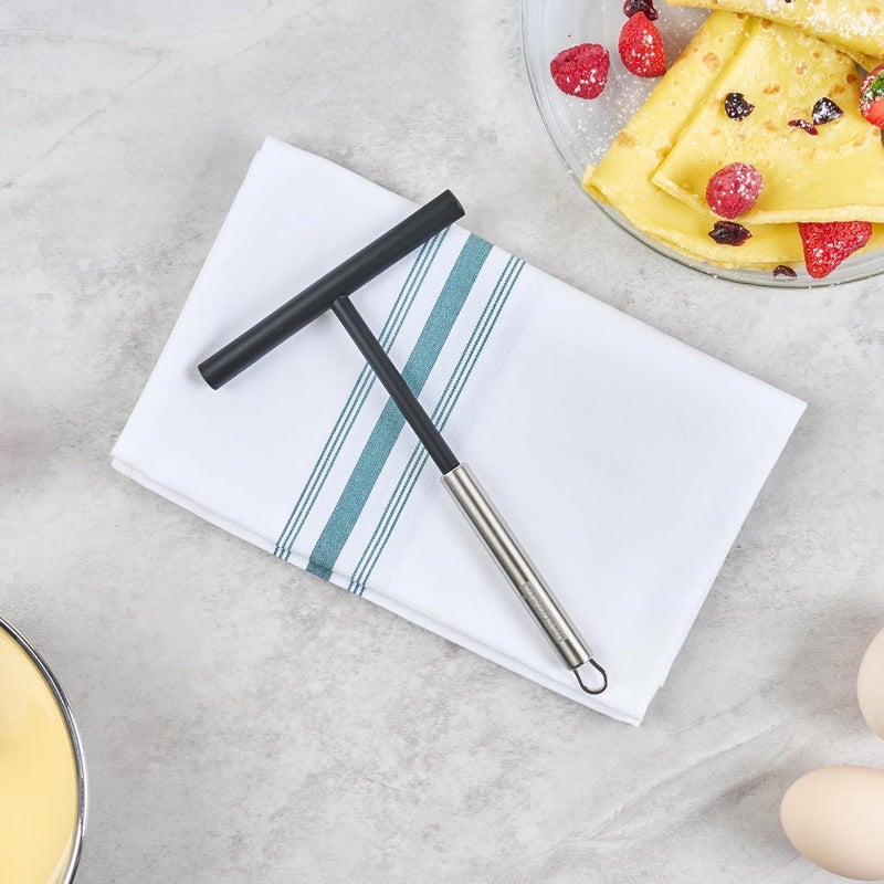 RestaurantwareGerman Standard Crepe Spreader 1 T Shape Crepe Maker  Dishwashable Evenly Spreads Batter Black Nylon Crepe Batter Spreader With Stainless Steel Handle Ideal For Kitchen Bakery - Image 4