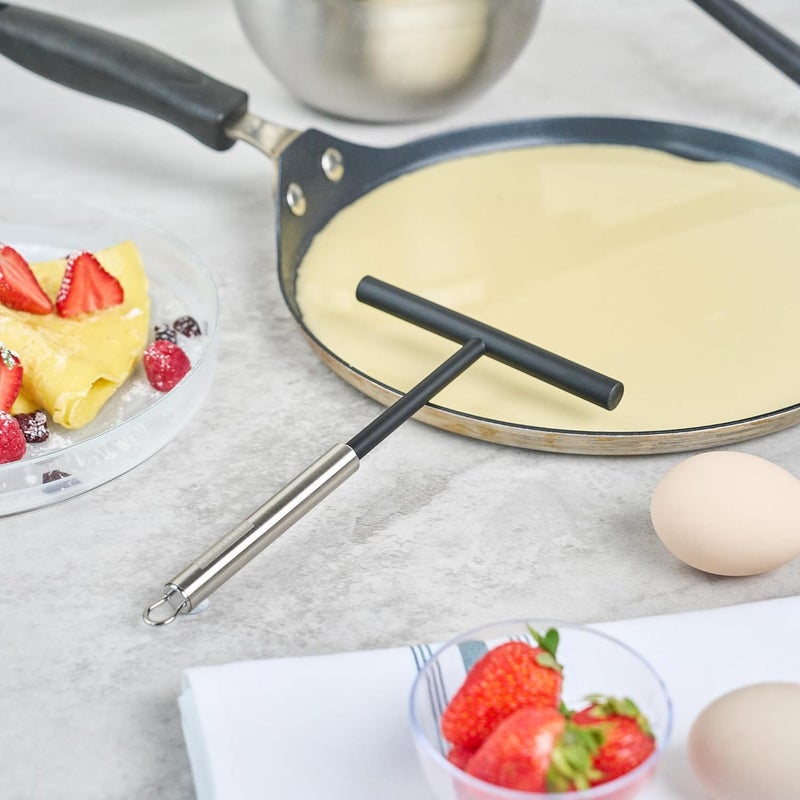 RestaurantwareGerman Standard Crepe Spreader 1 T Shape Crepe Maker  Dishwashable Evenly Spreads Batter Black Nylon Crepe Batter Spreader With Stainless Steel Handle Ideal For Kitchen Bakery - Image 3