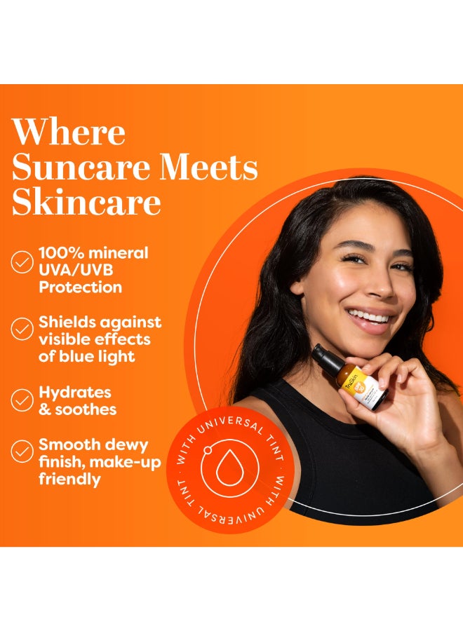 TruSkin سيروم واقي الشمس TruSkin للوجه SPF 30 واقي شمس معدني ملون عالمي سيروم وجه خفيف الوزن لمسة نهائية شفافة أكسيد الزنك فيتامين C حمض الهيالورونيك سيراميدات لجميع أنواع البشرة 1 أونصة سائلة - Image 4