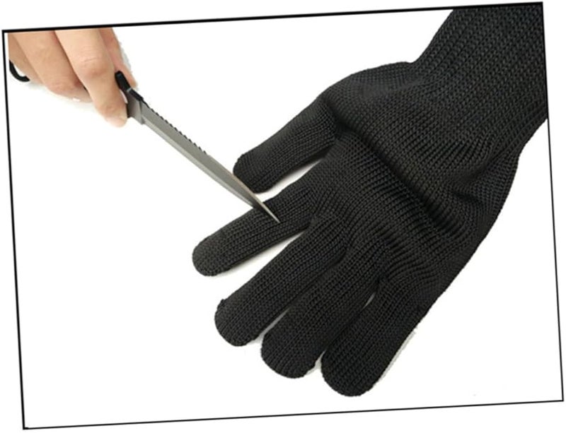 Cut Resistant Safety Gloves Kitchen Protective Anti Cut Wear Resistant Lightweight Black - Image 3