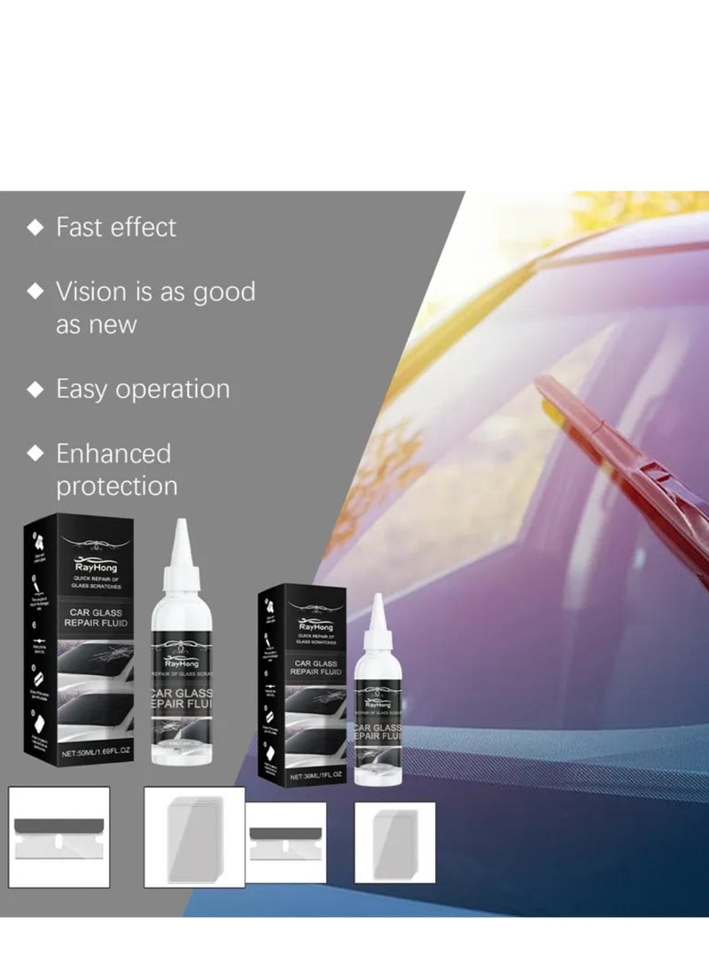 RAYHONG Car Glass Repair Fluid 50ml Glass Scratches Repair Fluid Windshield Crack Glass Crack Repair Adhesive Glue Quick Cracks Gone Repair Kit for Enhanced Protection Scratch Chip Cracks Repair5  - Image 5