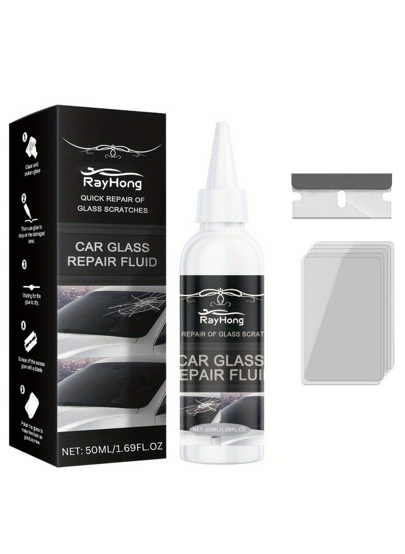 RAYHONG Car Glass Repair Fluid 50ml Glass Scratches Repair Fluid Windshield Crack Glass Crack Repair Adhesive Glue Quick Cracks Gone Repair Kit for Enhanced Protection Scratch Chip Cracks Repair5  - Image 2