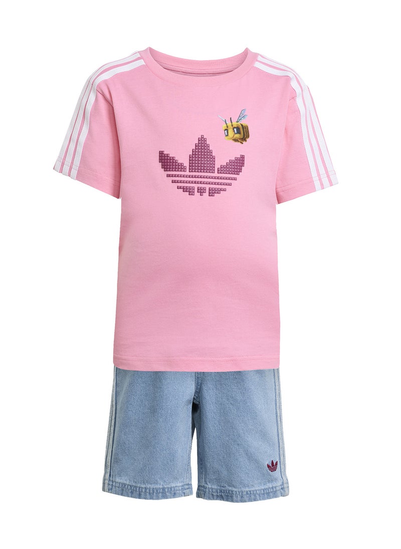 Adidas - Kids Minecraft T-Shirt & Short Set - Image 1