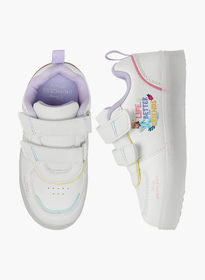 Disney Princess Print Light-Up Sneakers with Hook and Loop Closure