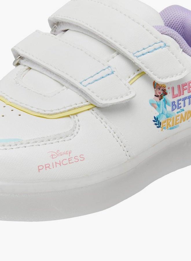ديزني حذاء رياضي مضيء بطبعة أميرة مع إغلاق بشريط لاصق - Image 4