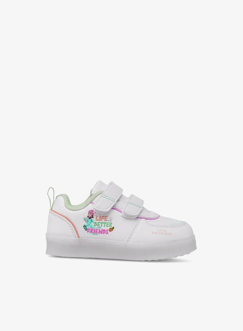 Disney Princess Print Light-Up Sneakers With Hook And Loop Closure - Image 1