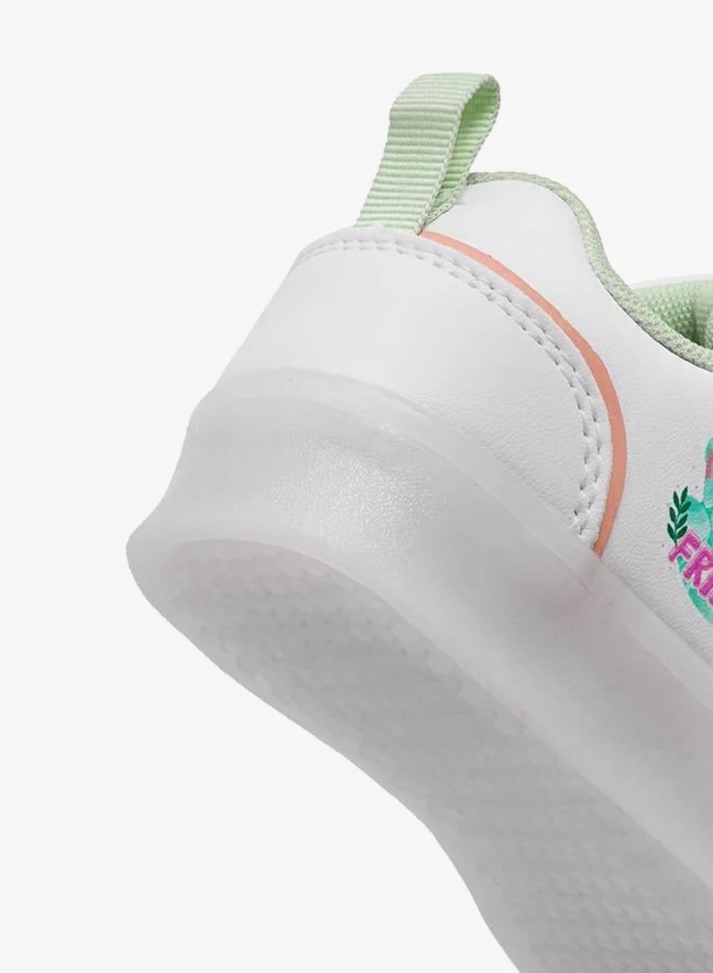 Disney WHITE Princess Print Light-Up Sneakers With Hook And Loop Closure for Women | Best Price UAE