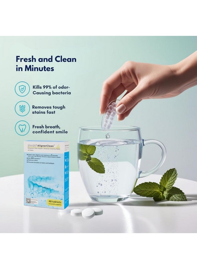 آي سونيك iSonic AlignerClean™ CTAR01x4، أقراص تنظيف بالموجات فوق الصوتية للتنظيف اليومي للمثبتات/التقويمات، وأجهزة طب الأسنان، وواقيات الأسنان الليلية، ومكونات جهاز ضغط مجرى الهواء الإيجابي المستمر (CPAP). عبوة من 48 قرصًا - Image 4