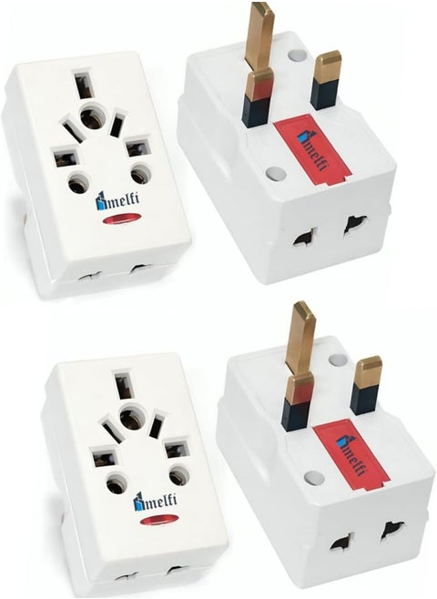 03 Way Adapter with Square-Pin, Universal Socket with Light and 13A Fuse - 3 Pin Plug Adapter