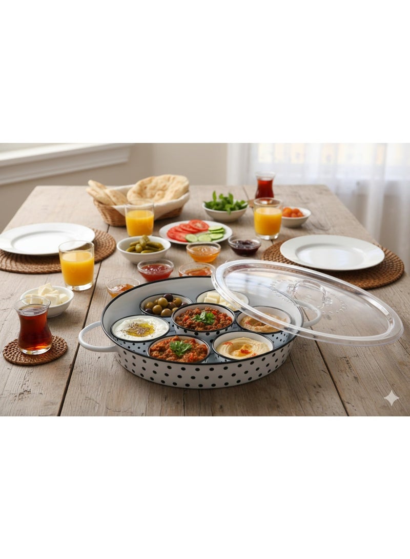 MARS Q Breakfast tray, 7 serving bowls and Lid - Image 1