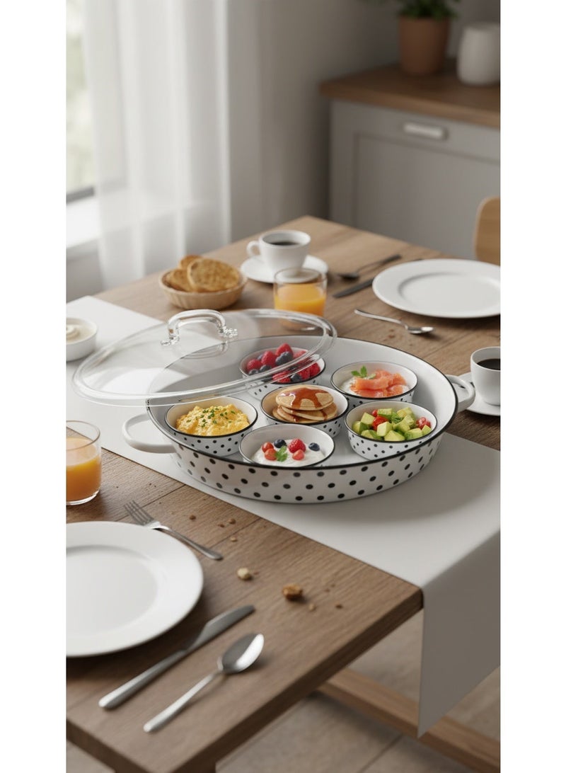 MARS Q Breakfast tray, 7 serving bowls and Lid - Image 5