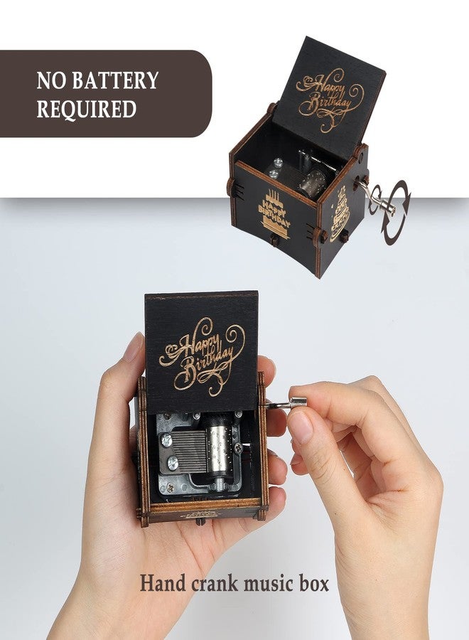 HSXIANG Happy Birthday Music Box, Wooden Hand Crank Engraved Musical Instrument with Melody, Happy Birthday Gift for Mom/Dad/Daughter/Son/Wife/Husband/Friends - Image 4