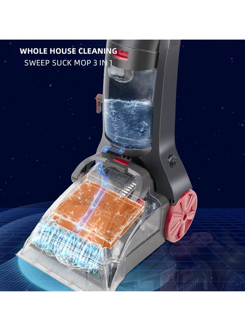 ET-LIFE Carpet Cleaner, Upright Carpet Washer, Hard floor Cleaner Deep Cleaner, Powerful Cleaning Performance for Carpets and Area Rugs UV-0617 Black - Image 4