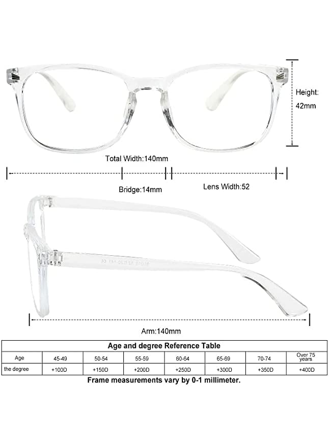 SAINTIMO ANTI GLARE Gaming Filter Transparent Square Eyeglasses for Eye Protection Men Women, Computer/Tablet/Laptop/Mobile/TV, Anti-blue & Anti eyestrain - Image 2