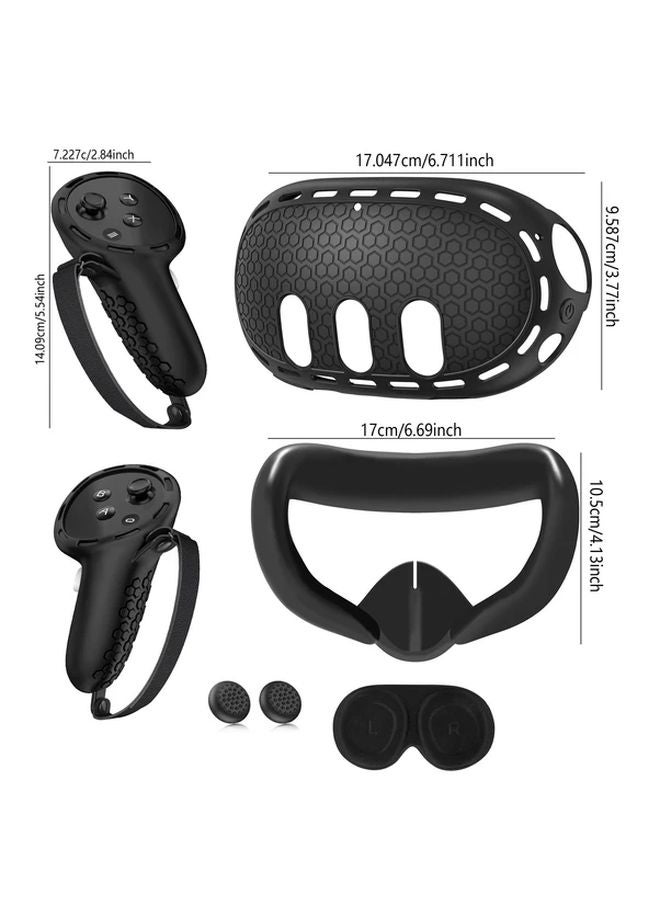 White Protective Cover Set For Meta Quest 3 With Controller Grips Face And Lens Cover - Image 2