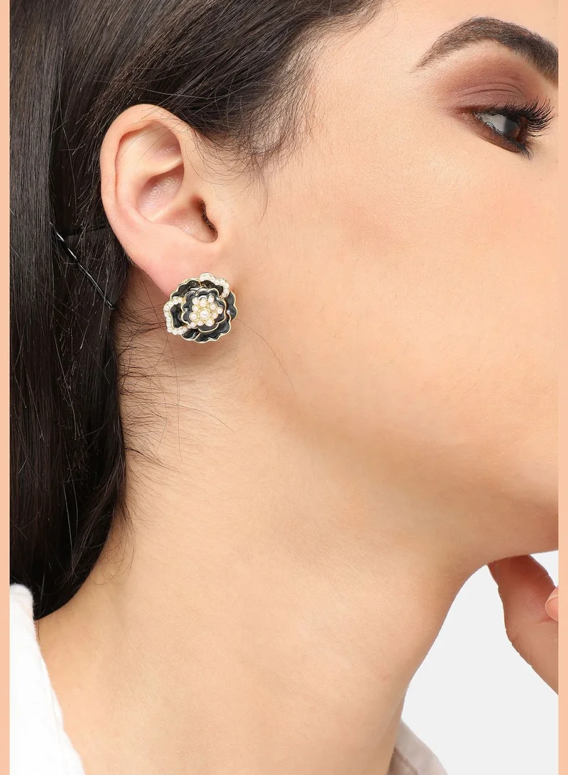 SOHI Gold Plated Pearls Casual Stud For Women