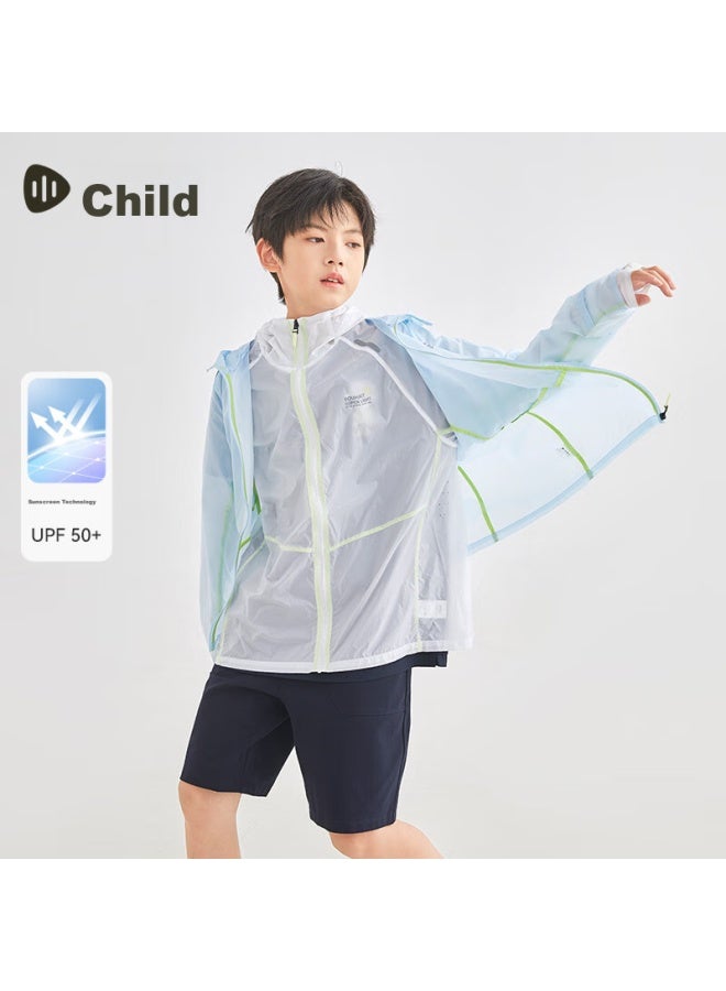 Souhait Children's Clothing, Boys And Girls Sun Protection Shirt, Summer New Style Kids Uv-resistant Top, White, Size 130 - Image 5