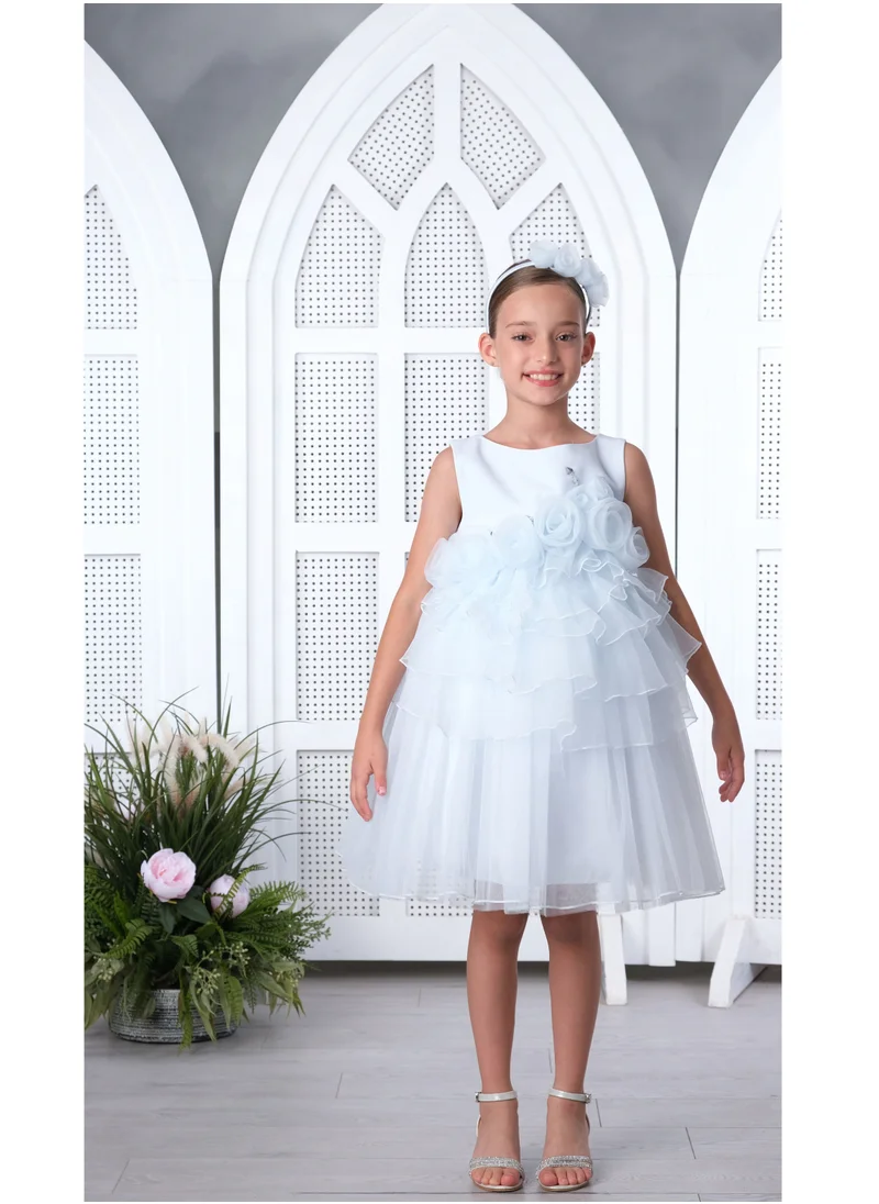 VIA BAMBINO Flower Girls Dress Sky Blue 3192