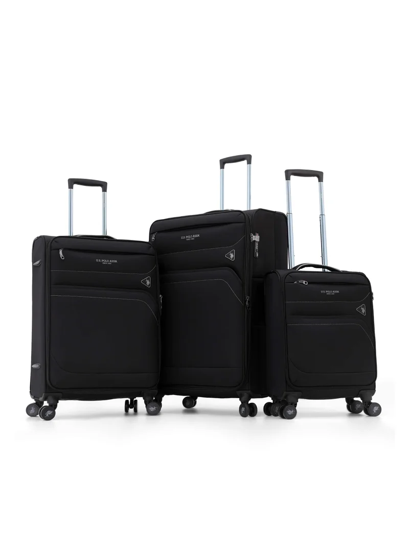 يو اس بولو اسن U.S. Polo Assn. 3-Piece Softshell Luggage Set | 20" 24" 28" Spinner Suitcases with TSA Lock - Complete Travel System