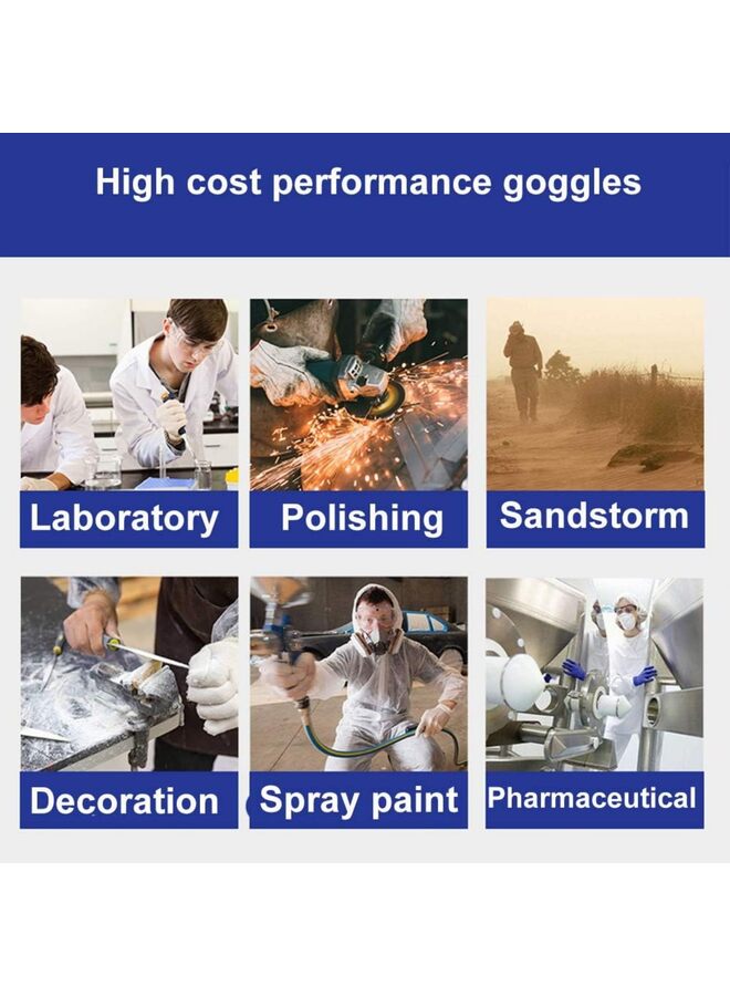 نظارات أمان واقية مضادة للضباب، عدسات شفافة، رؤية واسعة، قابلة للتعديل، حماية للعين من رذاذ المواد الكيميائية، نظارات ناعمة وخفيفة الوزن - Image 5
