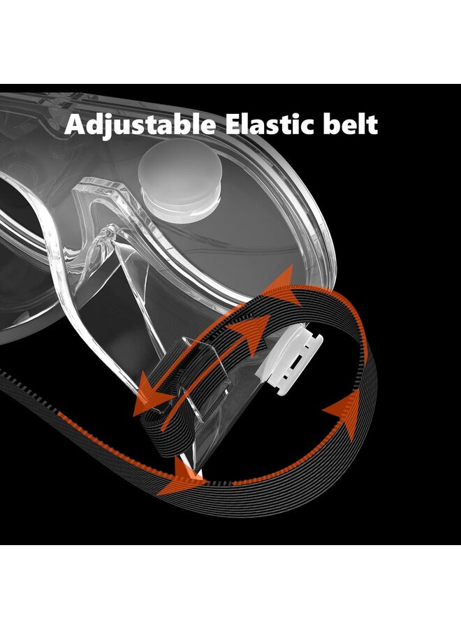 نظارات أمان واقية مضادة للضباب، عدسات شفافة، رؤية واسعة، قابلة للتعديل، حماية للعين من رذاذ المواد الكيميائية، نظارات ناعمة وخفيفة الوزن - Image 4