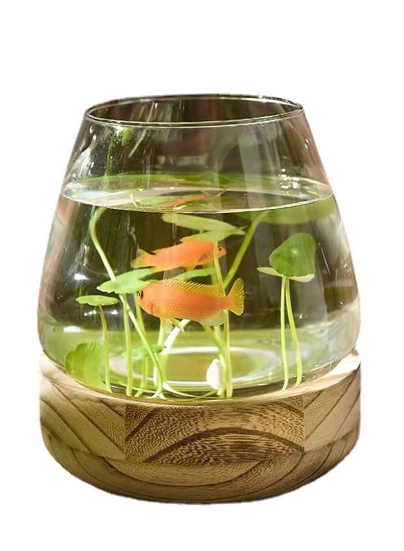 Aquarium Terrarium glass tank wood base 15x15x10.5cm - Image 2