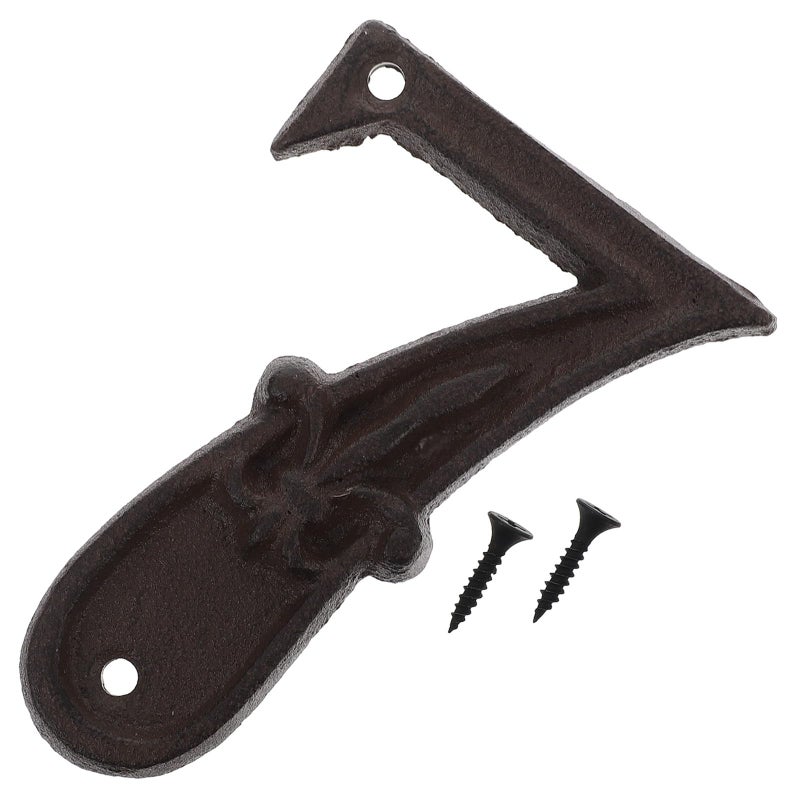 Cast Iron Door Address Number 7 Rustic Vintage Style for Mailbox Gate and Wall - Image 2