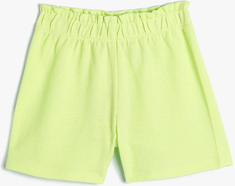 KOTON Cotton Shorts with Pockets Textured Cotton with Elastic Waist