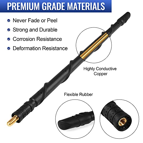 VOFONO Antenna for Jeep Wrangler Gladiator Rubicon Sahara Sport Unlimited JK JL JT 2007-2025, 13 Inch New Spiral Flex Rubber Jeep Antenna Replacement Jeep Wrangler Gladiator Accessories - Image 2
