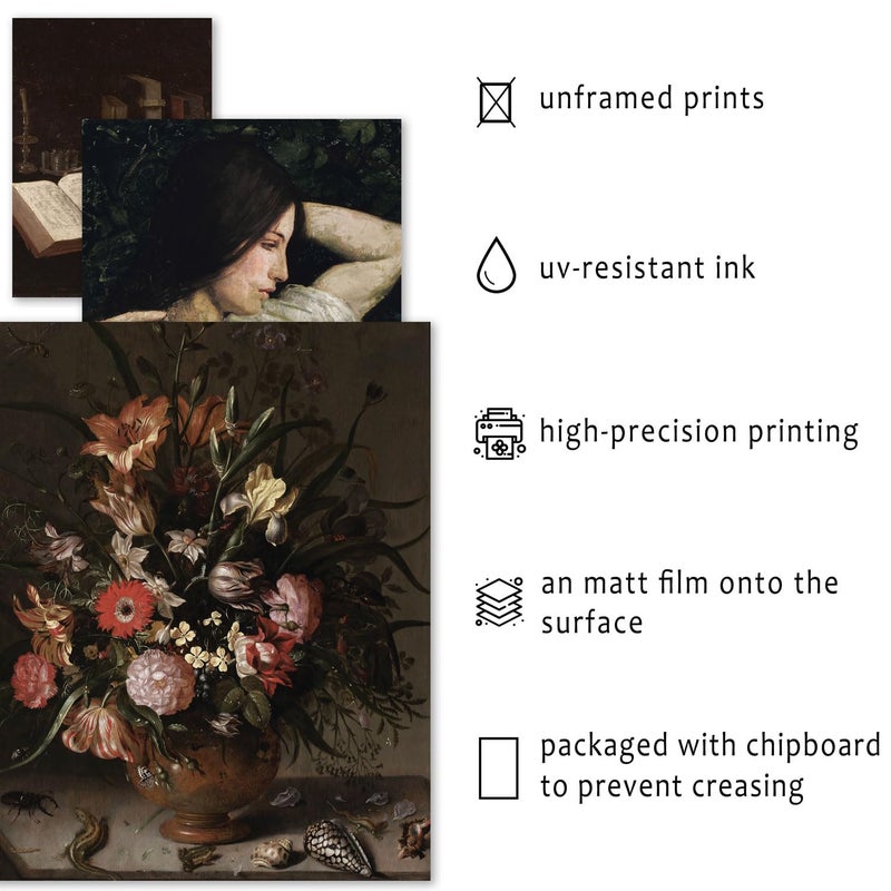 ANERZA 16 PCS Dark Academia Room Decor, Gothic Home Decor, Moody Wall Art Prints for Bedroom, Witchy Posters for Room Aesthetic, Wall Collage Kit Pictures for Living Room, Halloween Dorm Gallery Decor - Image 3