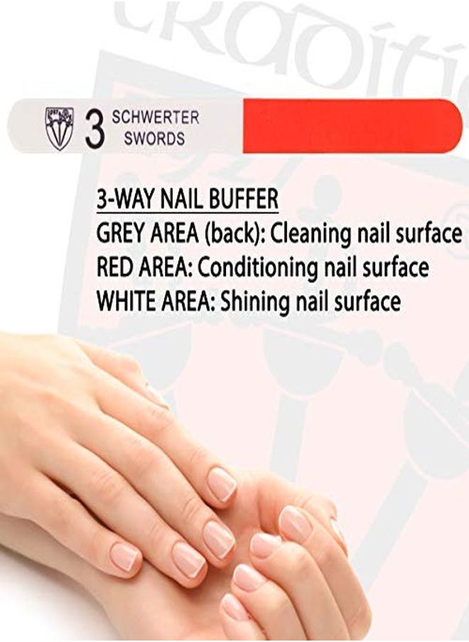 3 Swords Germany Sapphire Nail File 2 Pieces With 1 Piece 3-Way Nail Buffer - Nail Care Made In Germany  - Image 3