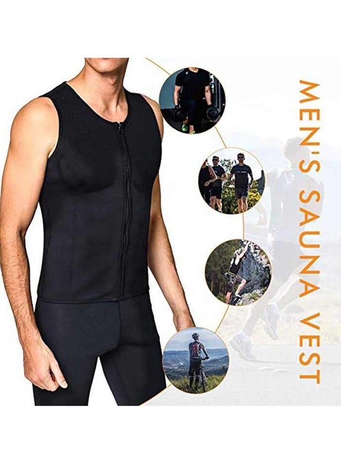 Shapewear for Men, Tank Top Mens Compression Shirt Belly Slimming Body Shapewear Vest Athletic Sport Vest with Zipper Sleeveless Undershirt Tank Top Shapewear for Stomach - Image 1