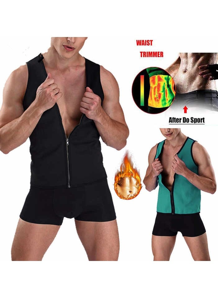 Shapewear for Men, Tank Top Mens Compression Shirt Belly Slimming Body Shapewear Vest Athletic Sport Vest with Zipper Sleeveless Undershirt Tank Top Shapewear for Stomach - Image 5