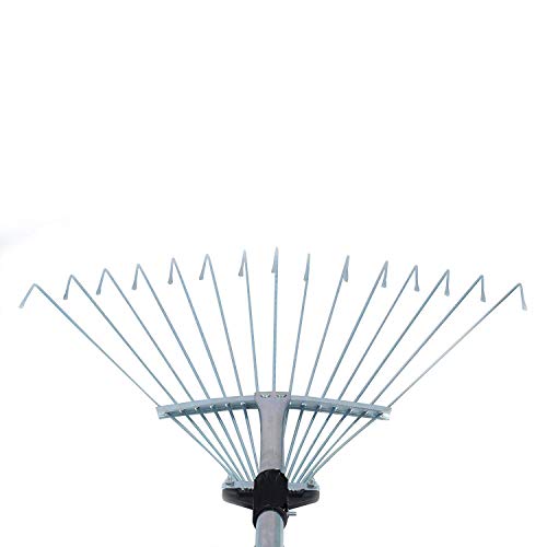 GTC® Gardening Tools Leaf Rake Garbage Clean up Swatch Bharath Tool Adjustable Steel rake with 15 Teeth~(SL-205) 98.2x30x4 CM - Image 2