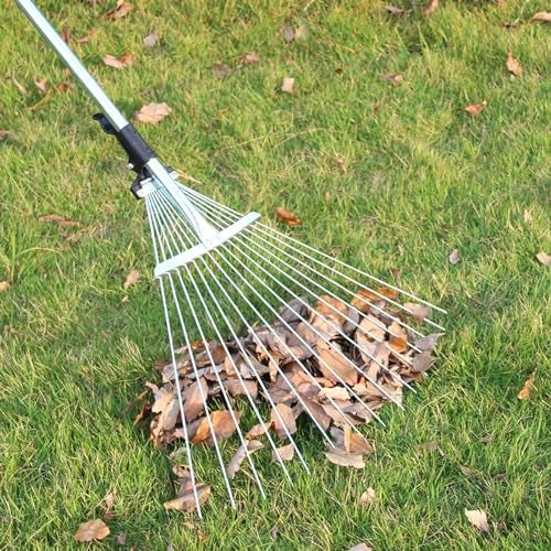 GTC® Gardening Tools Leaf Rake Garbage Clean up Swatch Bharath Tool Adjustable Steel rake with 15 Teeth~(SL-205) 98.2x30x4 CM - Image 4