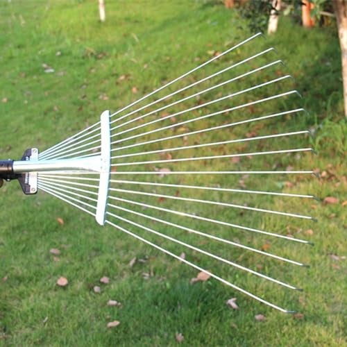 GTC® Gardening Tools Leaf Rake Garbage Clean up Swatch Bharath Tool Adjustable Steel rake with 15 Teeth~(SL-205) 98.2x30x4 CM - Image 5