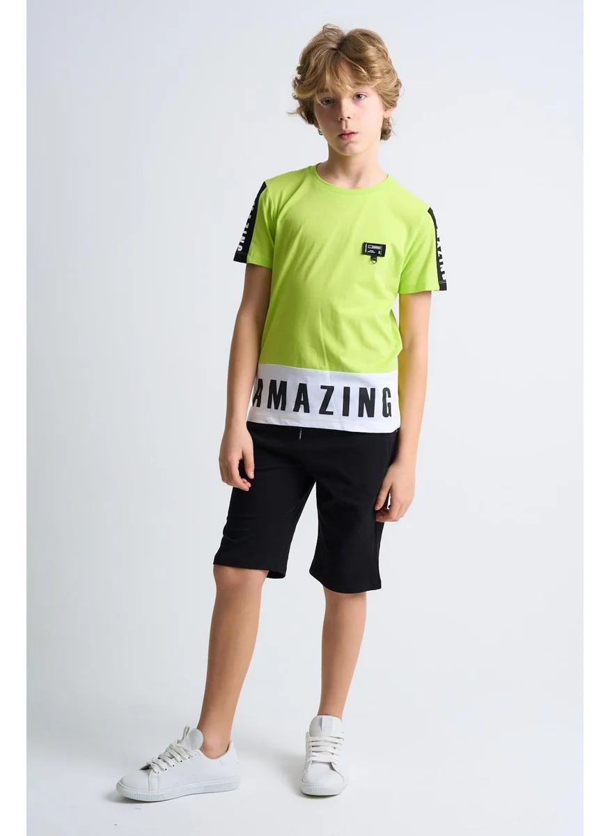 Alexander Gardi Alexandergardi Printed Double Kids T-Shirt-Shorts Set