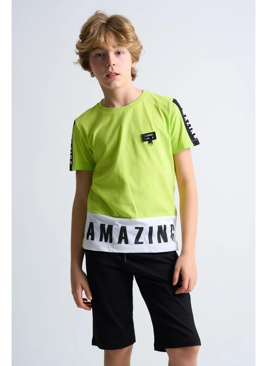 Alexander Gardi Alexandergardi Printed Double Kids T-Shirt-Shorts Set