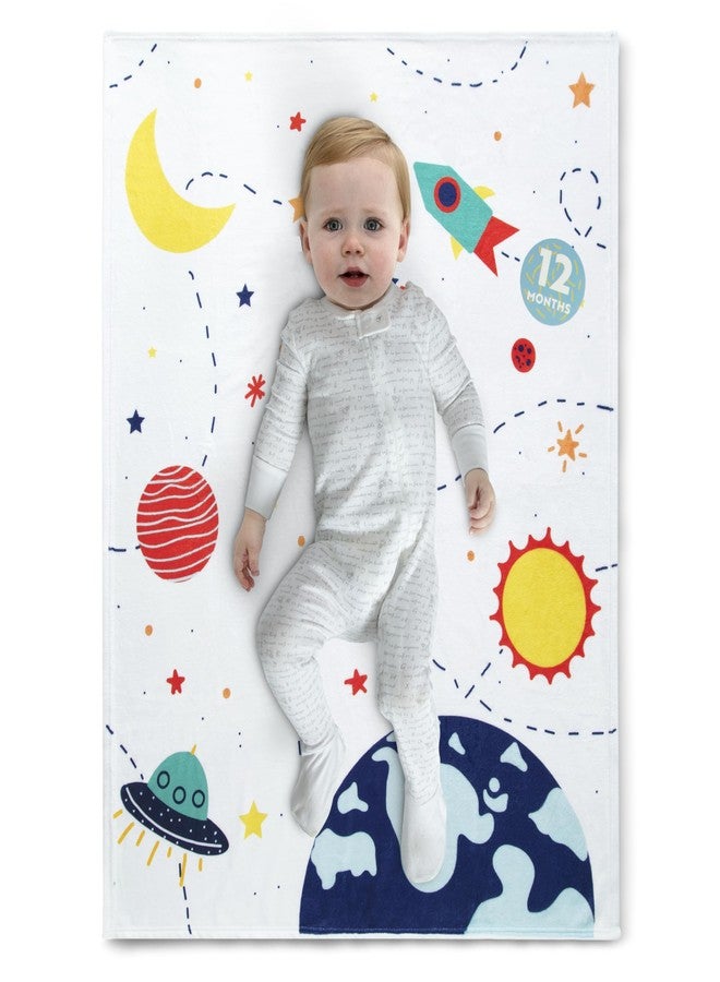 Delta Children Milestone Baby Blanket - Monthly Blanket for Pictures - Photo Blanket for Newborns, Space - Image 2