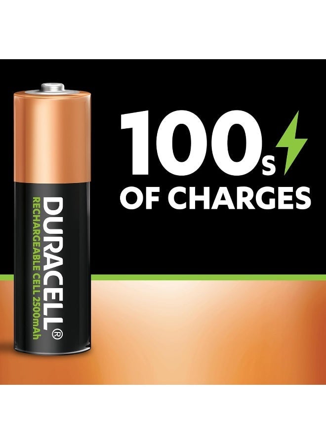 Duracell دوراسيل - بطاريات قابلة لإعادة الشحن AA 2500mAh DX1500 NiMH 1.2V طاقة تدوم طويلاً 5 سنوات - عبوة من 4 - عمر افتراضي 10 سنوات - Image 4