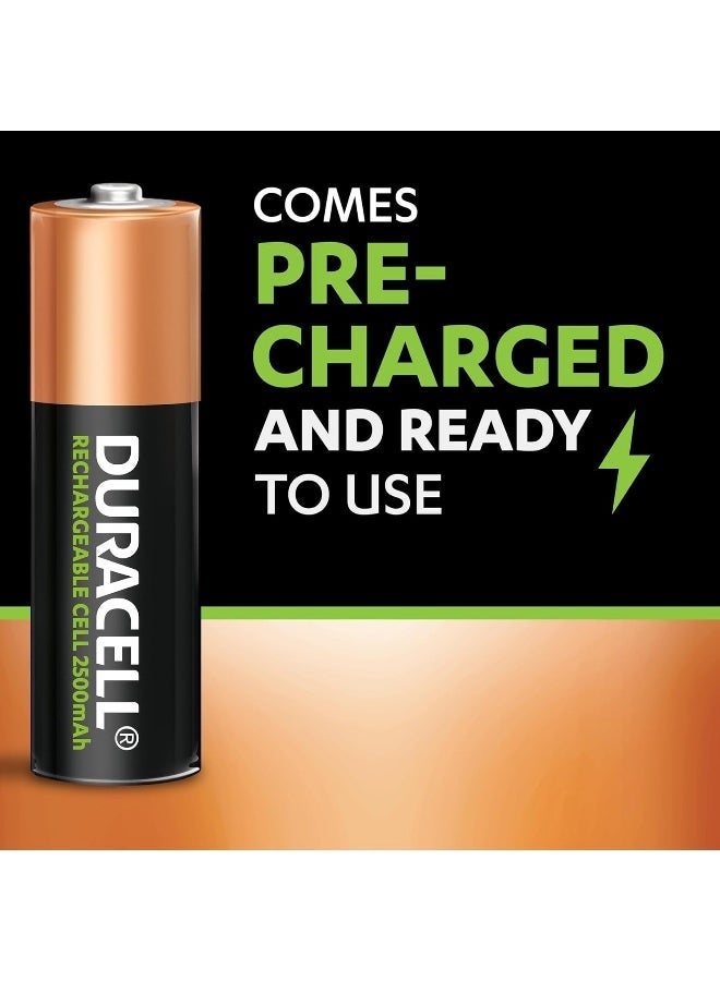 Duracell دوراسيل - بطاريات قابلة لإعادة الشحن AA 2500mAh DX1500 NiMH 1.2V طاقة تدوم طويلاً 5 سنوات - عبوة من 4 - عمر افتراضي 10 سنوات - Image 3